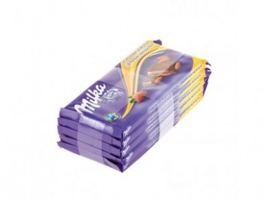 Шоколад MILKA молочный с цельным фундуком, 100г, 5 штук