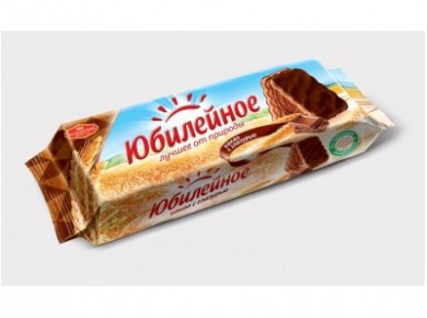 Печенье ЮБИЛЕЙНОЕ какао с глазурью, 130г, 1 штука