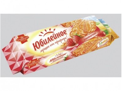 Печенье ЮБИЛЕЙНОЕ земляничное, 126г, 1 упаковка