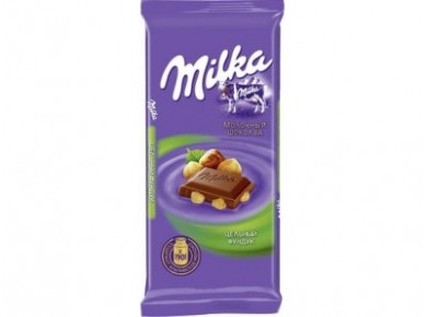 Шоколад MILKA Цельный фундук, 100г, 1 штука