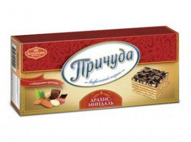 Торт ПРИЧУДА Золотая с арахисом, 370г, 1 штука