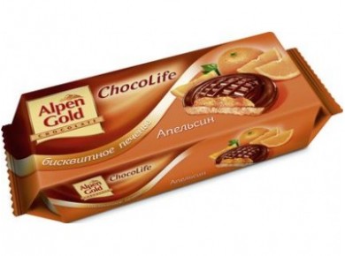 Печенье бисквитное ALPEN GOLD апельсин, 136г, 2 упаковки