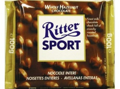 Шоколад RITTER SPORT с орехом, 100г, 80 штук