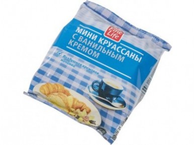 Круассаны FINE LIFE мини с ванильным кремом, 65 г, 1 штука