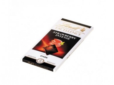 Шоколад LINDT Excellence темный с клубникой, 100г, 1 штука