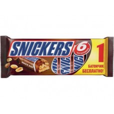 Шоколадные батончики SNICKERS, 6х40г, 1 штука