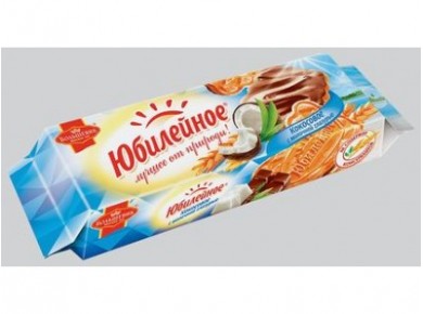 Печенье ЮБИЛЕЙНОЕ кокосовое в шоколаде, 130г, 6 упаковок