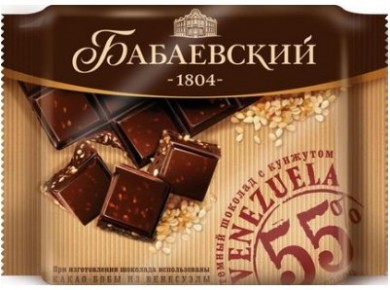 Шоколад БАБАЕВСКИЙ Venezuela с кунжутом, 90г, 4 штуки