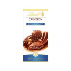 Шоколад LINDT Creation молочный c начинкой пралине из миндаля и лесных орехов, 100г, 1 штука