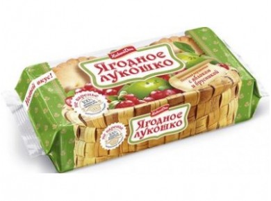 Кекс ЯГОДНОЕ ЛУКОШКО Яблоко и брусника, 140г, 1 упаковка