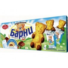 Пирожное МЕДВЕЖОНОК БАРНИ бисквитное с шоколадной начинкой, 150г, 1 штука