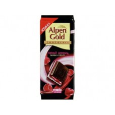 Шоколад ALPEN GOLD темный Малина и йогурт, 90г, 5 штук
