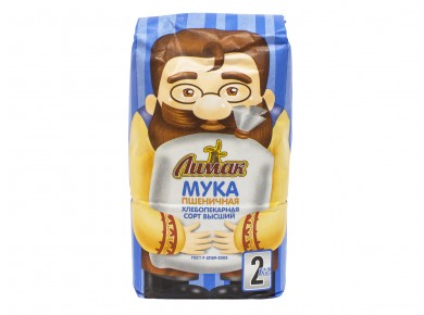 Мука пшеничная ЛИМАК х/п в/с в пакетах 1 кг