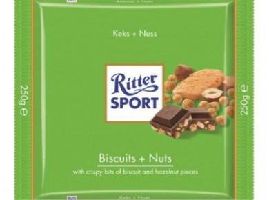 Шоколад RITTER SPORT молочный с цельным обжаренным лесным орехом, 250г, 1 штука