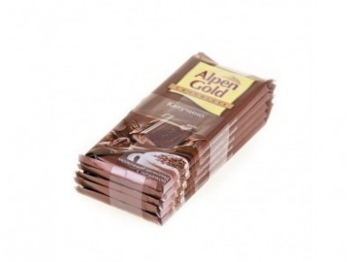 Шоколад ALPEN GOLD молочный с начинкой капучино, 90г, 5 штук