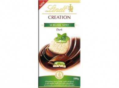 Шоколад LINDT Creation темный с мятой, 100г, 1 штука
