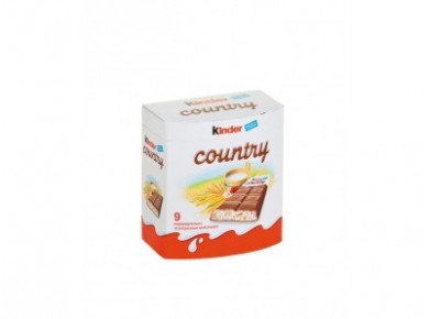 Шоколад KINDER кантри молоко и 5 злаков 9 плиток, 211,5г, 1 штука