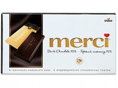 Шоколад MERCI горький 72%, 100г, 1 упаковка