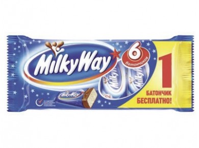 Шоколадные батончики MILKY WAY Мультипак 5+1, 6х26г, 1 штука