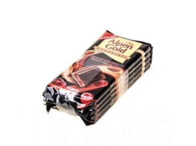 Шоколад ALPEN GOLD темный с вишней и миндалем, 90г, 5 штук