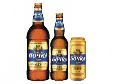 Пиво ЗОЛОТАЯ БОЧКА светлое ж/б, стекло, 0,5л