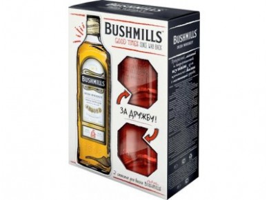 Виски BUSHMILLS +2 стакана, 0,7л