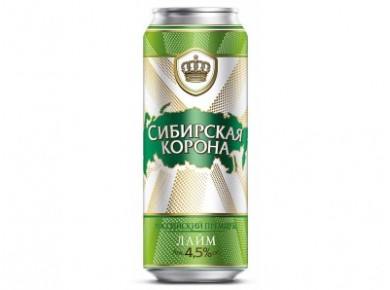 Пивной напиток СИБИРСКАЯ КОРОНА Лайм в жестяной банке, 0,5л