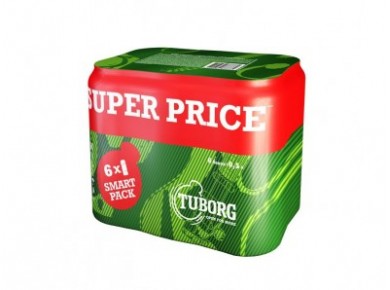 Пиво TUBORG GREEN мультипак, 0,5*6 л