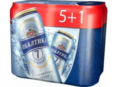 Пиво БАЛТИКА экспорт премиум №7, 6*0,5л