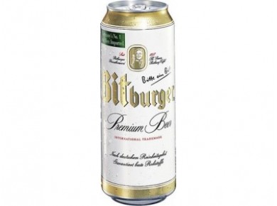 Пиво BITBURGER Premium светлое 4,8% ж/б, 0,5л