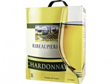 Вино RIBEAUPIERRE Shardonnay белое сухое, 3 л
