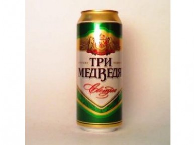 Пиво ТРИ МЕДВЕДЯ светлое, 480 мл