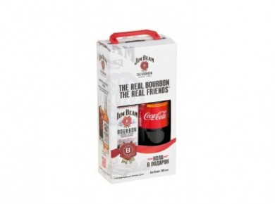 Виски JIM BEAM + 2 стакана в п/у, 0,7л