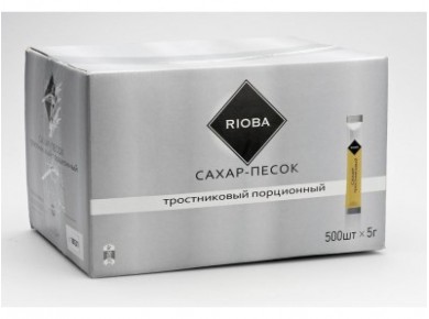 Сахар RIOBA тростниковый стикеры,  5г, 1 штука