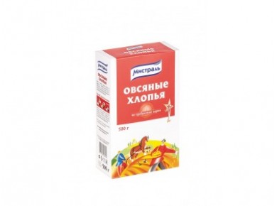 Хлопья овсяные МИСТРАЛЬ, 500г, 1 штука