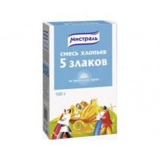 Хлопья МИСТРАЛЬ 5 злаков, 500г, 1 штука