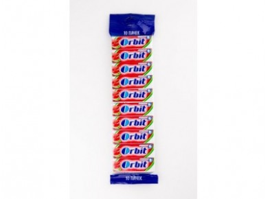 Жевательная резинка ORBIT сочный арбуз, 13,6г, 10 штук