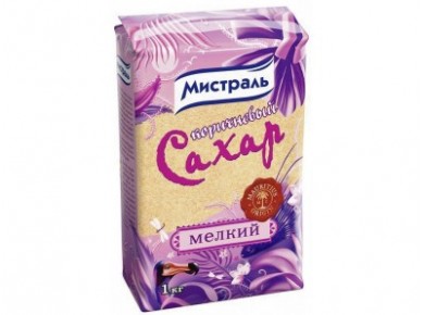 Сахар МИСТРАЛЬ коричневый мелкий, 1кг, 1 штука