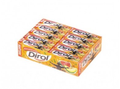 Жевательная резинка DIROL Арбузно-дынный коктейль, 13,6г, 30 штук