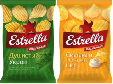Чипсы ESTRELLA Душистый укроп, 85г, 24 пакета