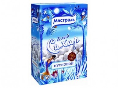 Сахар МИСТРАЛЬ белый кусковой тростниковый, 500г, 1 штука