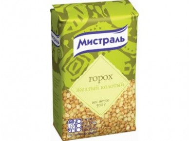 Горох желтый колотый МИСТРАЛЬ, 500г, 2 штуки