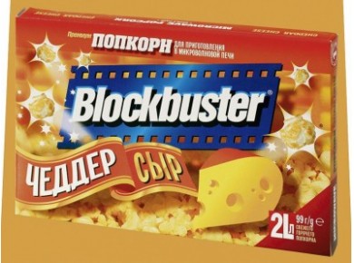 Попкорн BLOCKBUSTER чеддер, 99г, 3 штуки
