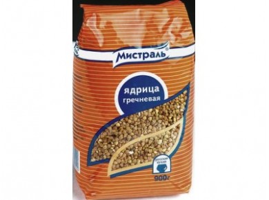 Гречка ядрица МИСТРАЛЬ, 900г, 12 пакетов