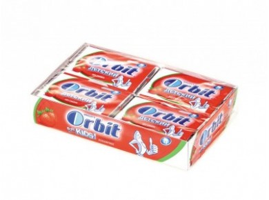 Жевательная резинка ORBIT детский, клубника,11,5г, 20 штук