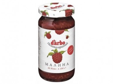 Конфитюр D`ARBO малина низкокалорийный, 220г, 1 штука