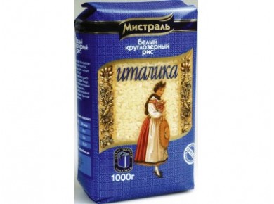 Рис МИСТРАЛЬ Италика среднезерный, 1кг, 1 штука