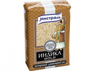 Рис МИСТРАЛЬ Индика Gold Пропаренный Длиннозерный, 1кг, 1 пакет