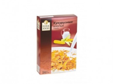 Хлопья кукурузные сладкие FINE FOOD, 375г, 1 штука