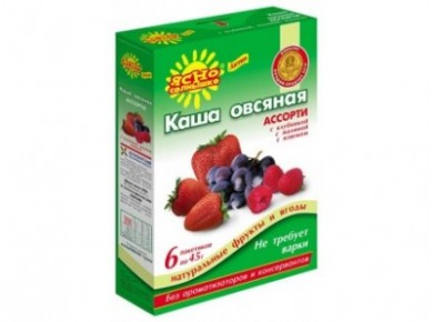 Овсяная каша ЯСНО СОЛНЫШКО №1 Ассорти, 270г, 2 упаковки